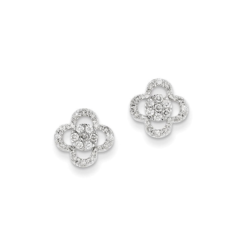 14K Weißgold Diamant-Ohrringe