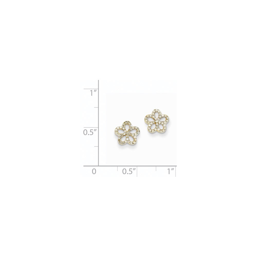 14K Gelbgold Blumen-Ohrstecker mit echten Diamanten