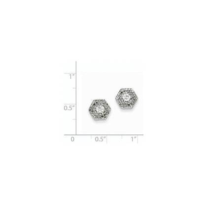 14K Weißgold Ohrstecker mit echten Diamanten