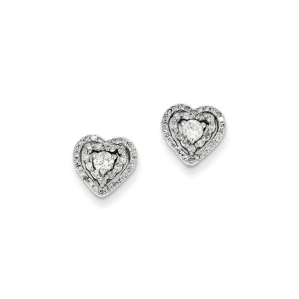 14K Weißgold Ohrringe mit echten Diamanten