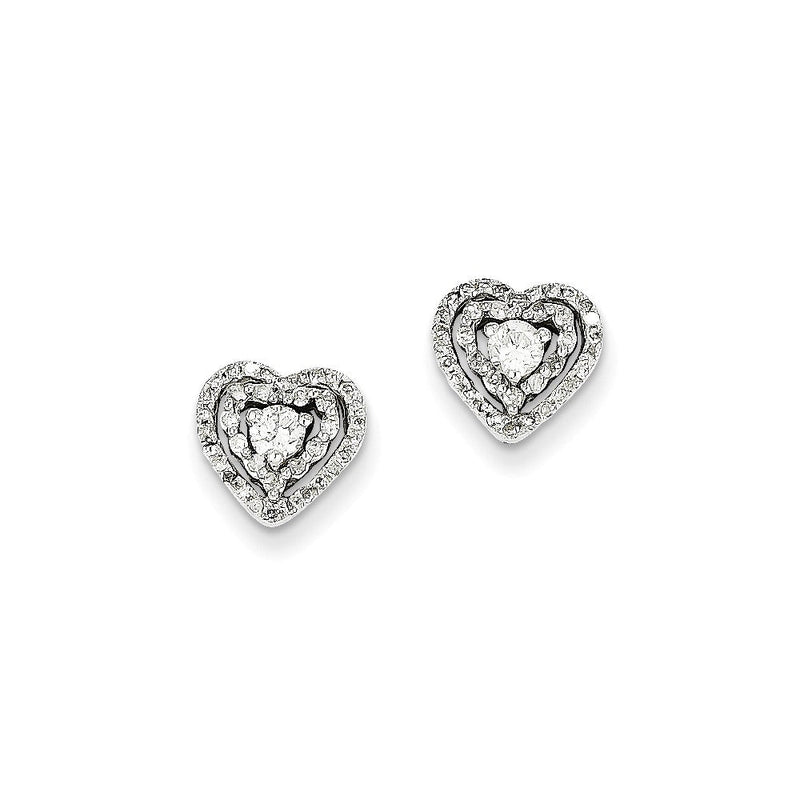 14K Weißgold Ohrringe mit echten Diamanten