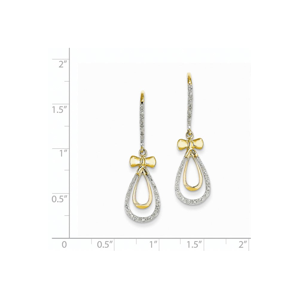 14K Gelbgold Diamant-Tropfen-Ohrhänger mit echten Diamanten