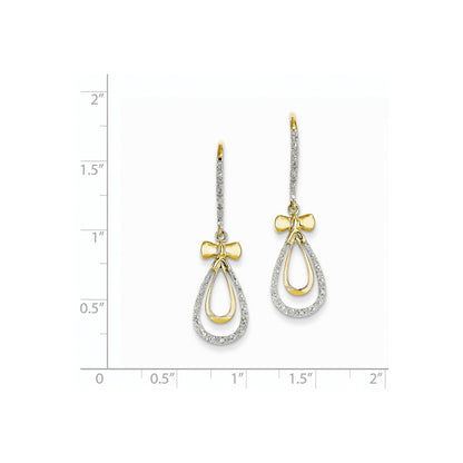 14K Gelbgold Diamant-Tropfen-Ohrhänger mit echten Diamanten