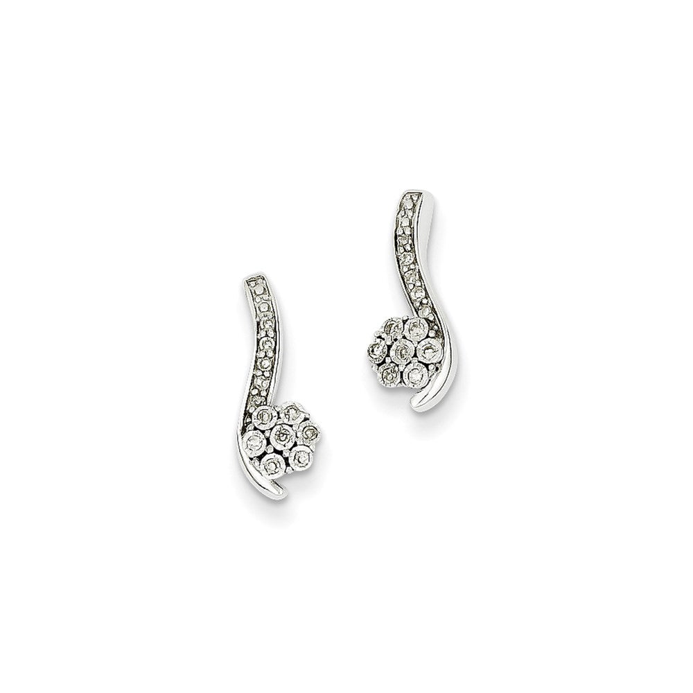 14K Weißgold Diamant-Ohrringe