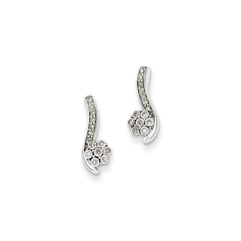 14K Weißgold Diamant-Ohrringe