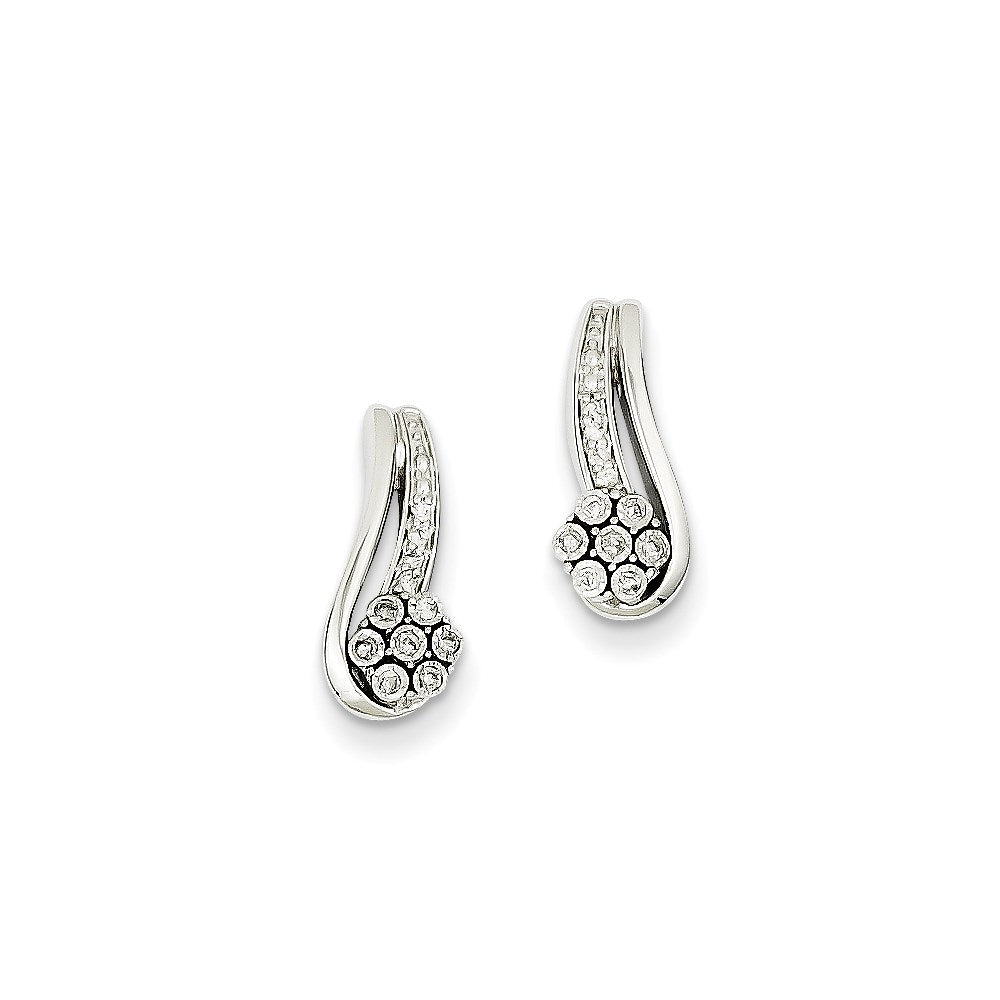 14K Weißgold Ohrstecker mit echten Diamanten
