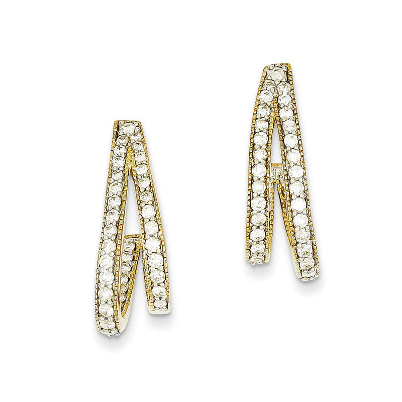 14K Gelbgold Bicolor Diamant-Ohrringe