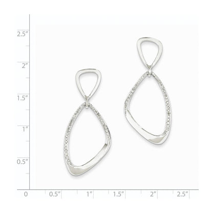 14K Weißgold Diamant-Ohrhänger mit echten Diamanten und Ohrstecker-Verschluss