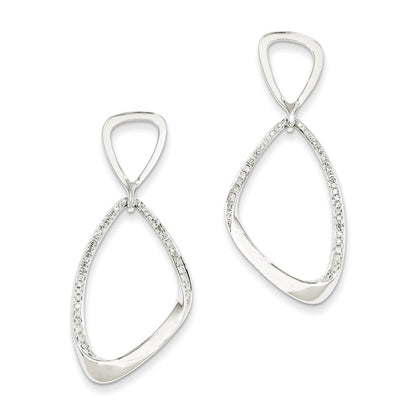 14K Weißgold Diamant-Ohrhänger mit echten Diamanten und Ohrstecker-Verschluss