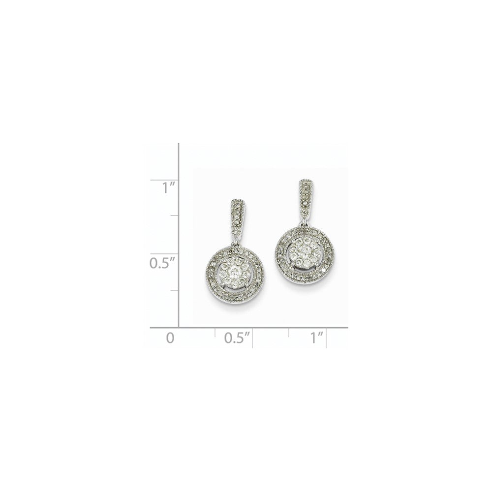 14K Weißgold Ohrstecker mit rundem echtem Diamant