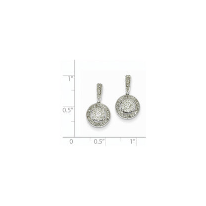 14K Weißgold Ohrstecker mit rundem echtem Diamant