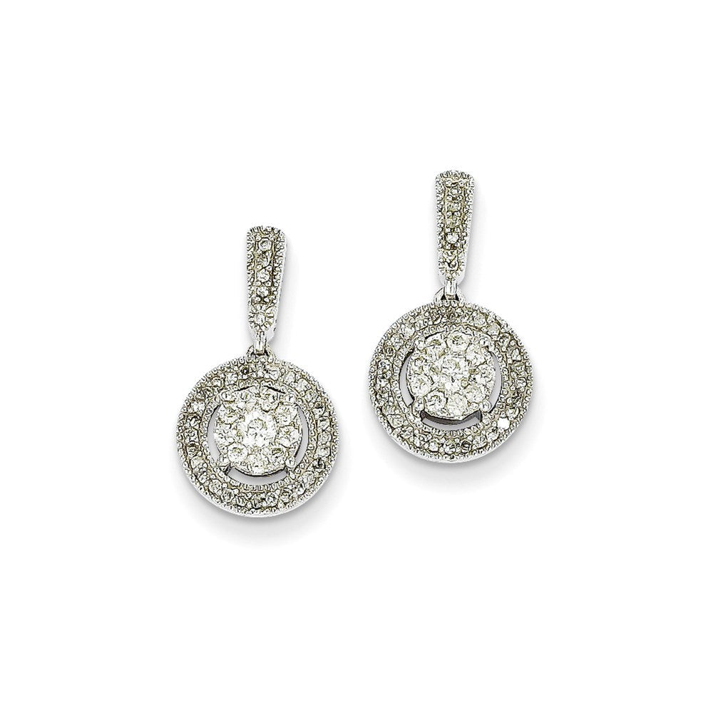 14K Weißgold Ohrstecker mit rundem echtem Diamant