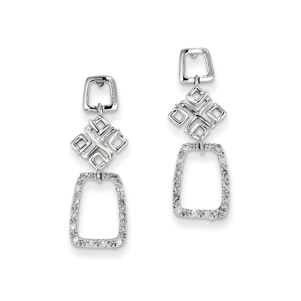 14K Weißgold Diamant-Ohrringe
