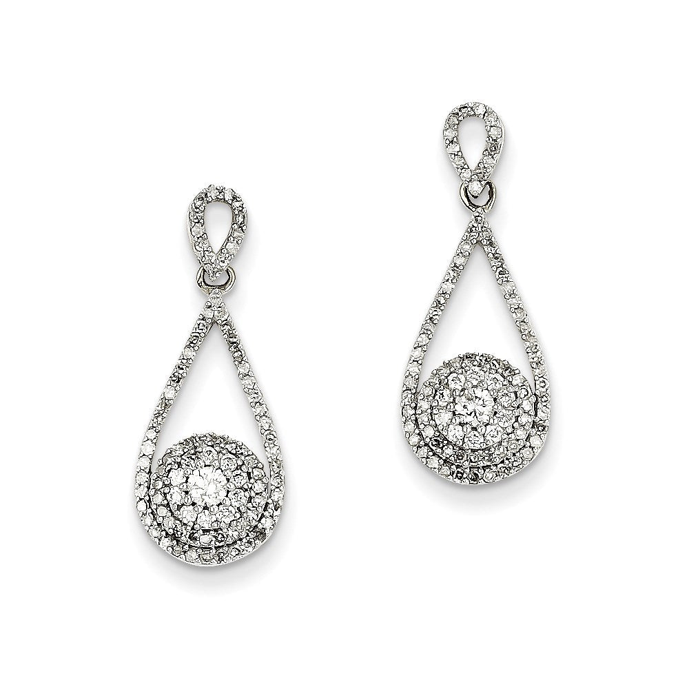 14K Gelbgold Weißgold 0,75 ct. Echte Diamant-Ohrhänger mit Steckverschluss