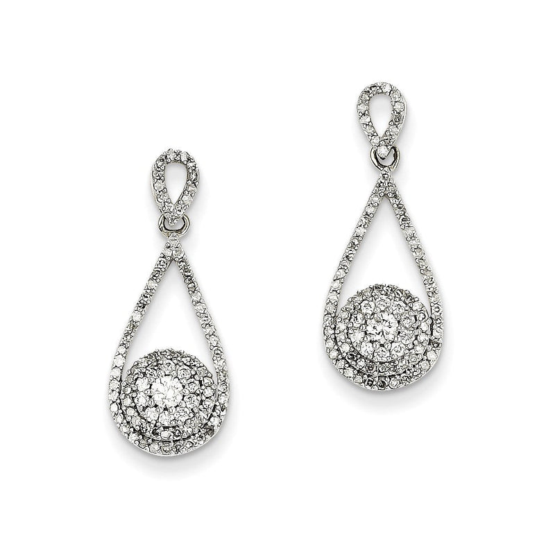 14K Gelbgold Weißgold 0,75 ct. Echte Diamant-Ohrhänger mit Steckverschluss