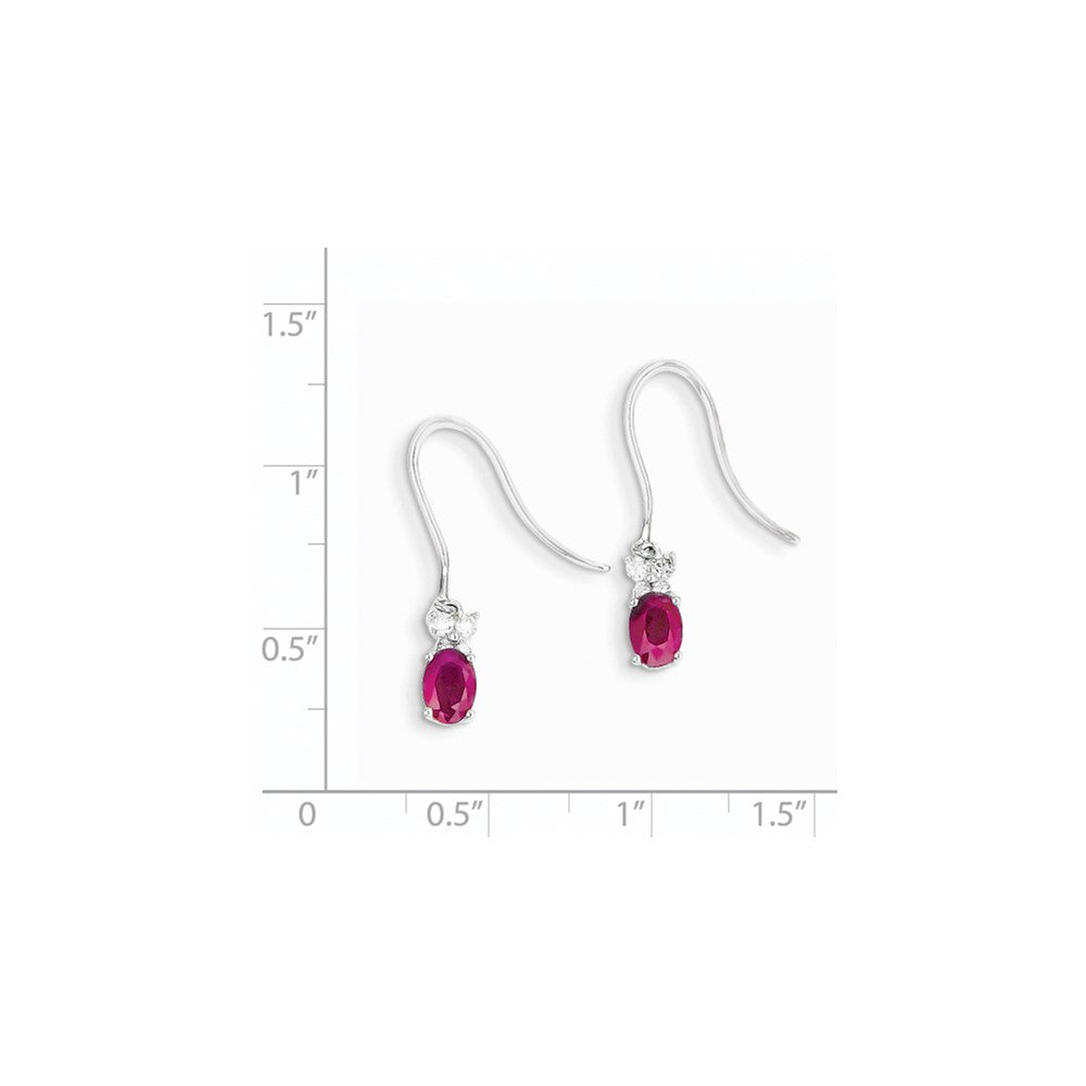 14K Weißgold Echt Diamant & Rubin Ohrringe