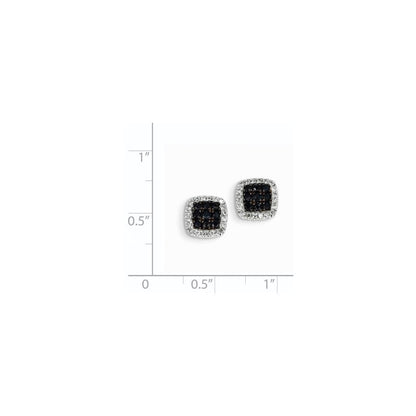14K Weißgold Echt Diamant & Saphir Ohrstecker
