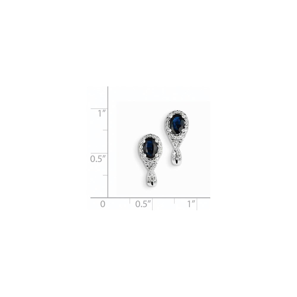 14K Weißgold Echt Diamant & Saphir J Creolen
