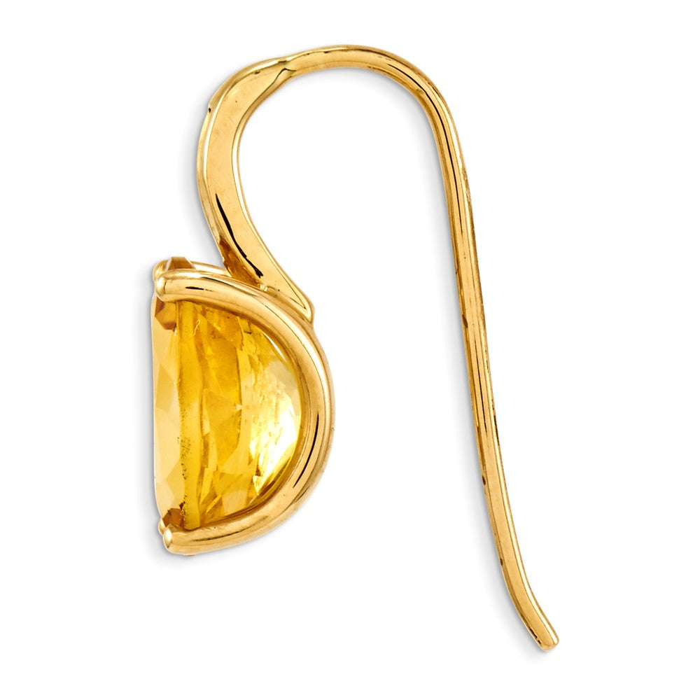 14K Gelbgold Echt Diamant & Citrin Oval Ohrhänger