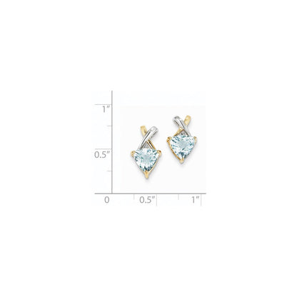 14K Gelbgold & Rhodium Blautopas und Weißtopas Trillant-Ohrstecker