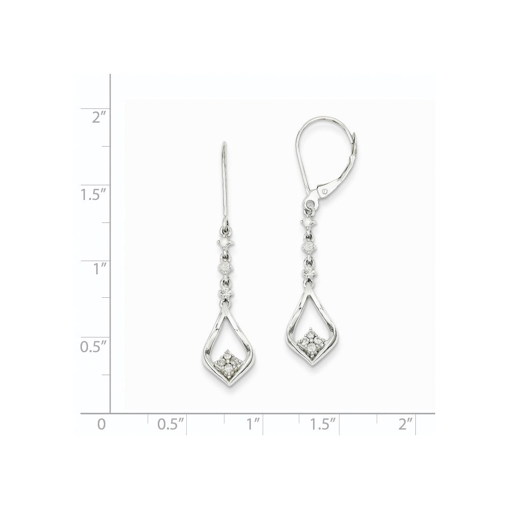 14K Weißgold Diamant-Ohrringe mit Leverback-Verschluss