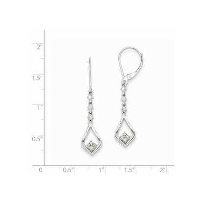 14K Weißgold Diamant-Ohrringe mit Leverback-Verschluss