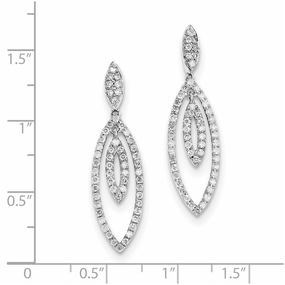 14K Weissgold Ohrstecker mit echten Diamanten