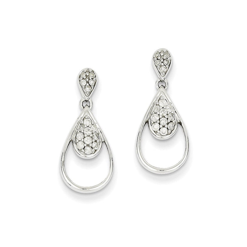 14K Weißgold Diamant-Ohrringe