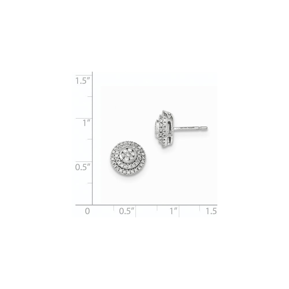 14K Gelbgold Ohrstecker mit Mystere-Weißgold-Fassung und echten Diamanten