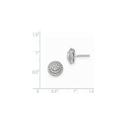 14K Gelbgold Ohrstecker mit Mystere-Weißgold-Fassung und echten Diamanten