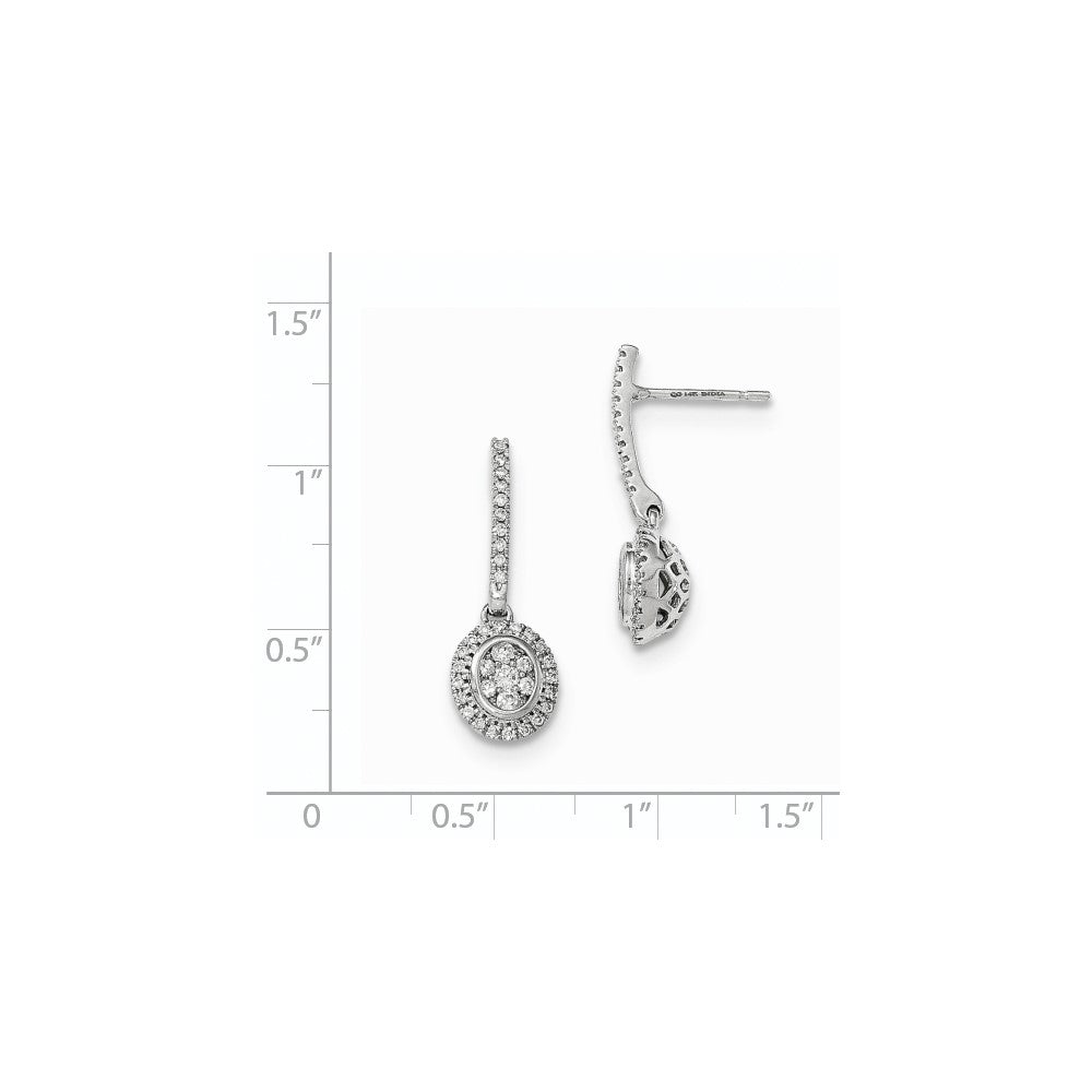 14K Gelbgold Mystere Weißgold Diamant-Ohrhänger mit Steckverschluss