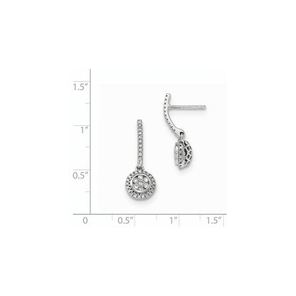14K Gelbgold Mystere Weißgold Echte Diamant-Ohrhänger mit Steckverschluss