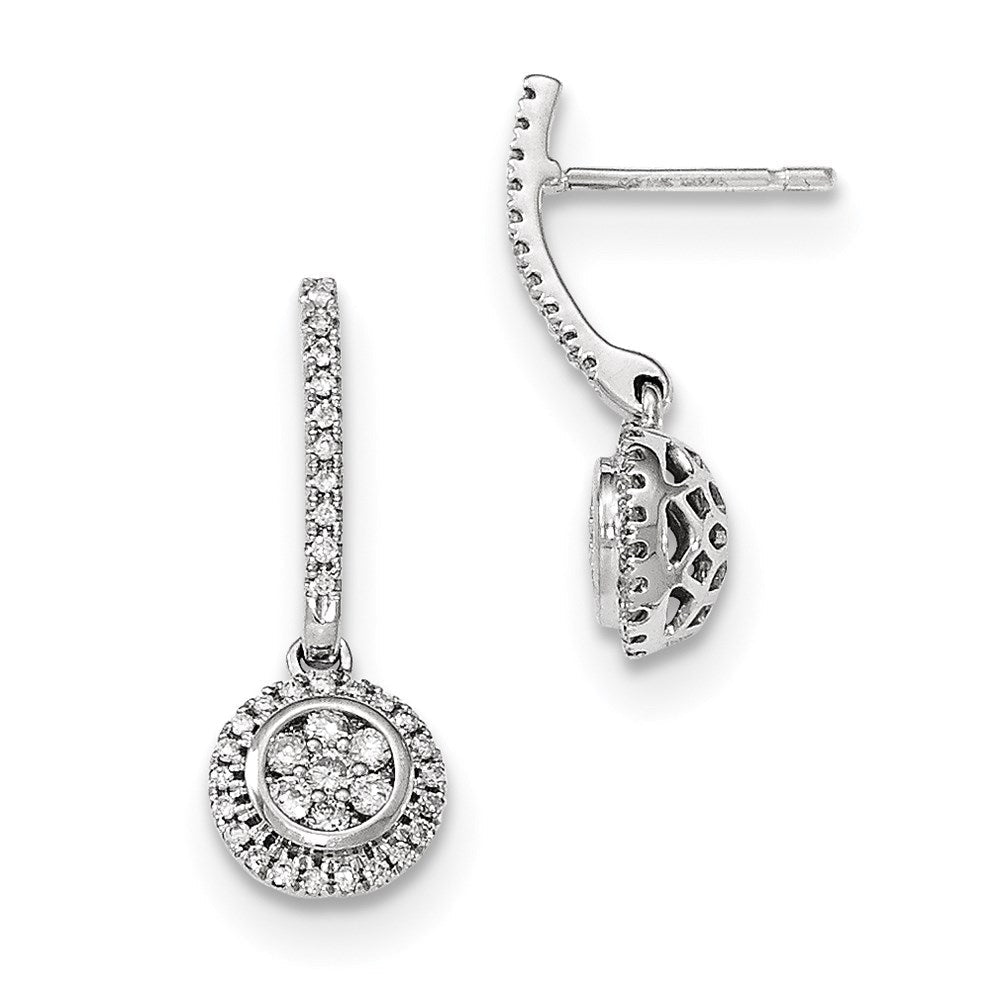 14K Gelbgold Mystere Weißgold Echte Diamant-Ohrhänger mit Steckverschluss