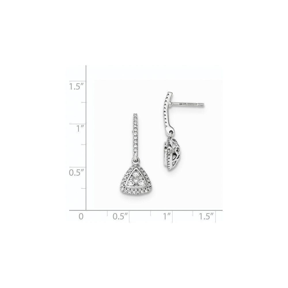 14K Gelbgold Ohrhänger mit Diamant, Mystère-Fassung in Weißgold