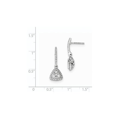 14K Gelbgold Ohrhänger mit Diamant, Mystère-Fassung in Weißgold