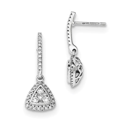 14K Gelbgold Ohrhänger mit Diamant, Mystère-Fassung in Weißgold