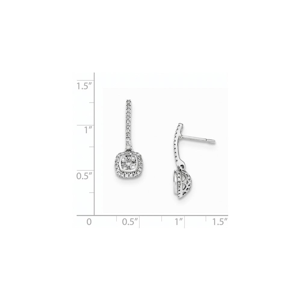14K Gelbgold Ohrhänger mit Mystère-Weißgold-Fassung, echten Diamanten und Stecker-Verschluss