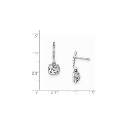 14K Gelbgold Ohrhänger mit Mystère-Weißgold-Fassung, echten Diamanten und Stecker-Verschluss