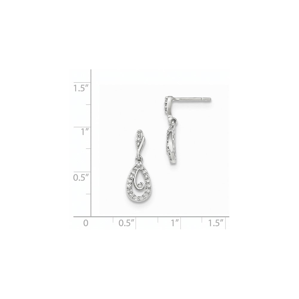 14K Weißgold Diamant-Ohrstecker, poliert