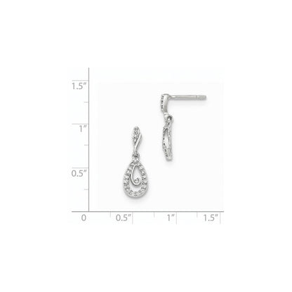 14K Weißgold Diamant-Ohrstecker, poliert