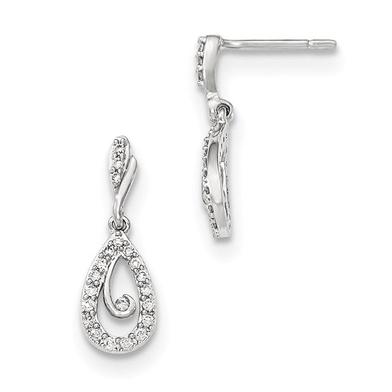 14K Weißgold Diamant-Ohrstecker, poliert