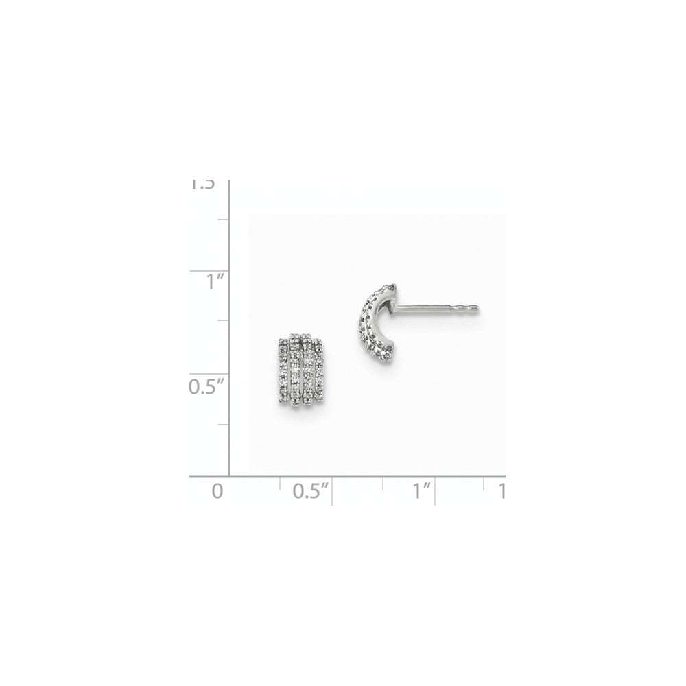 14K Weißgold Ohrstecker mit echten Diamanten und polierter Fassung