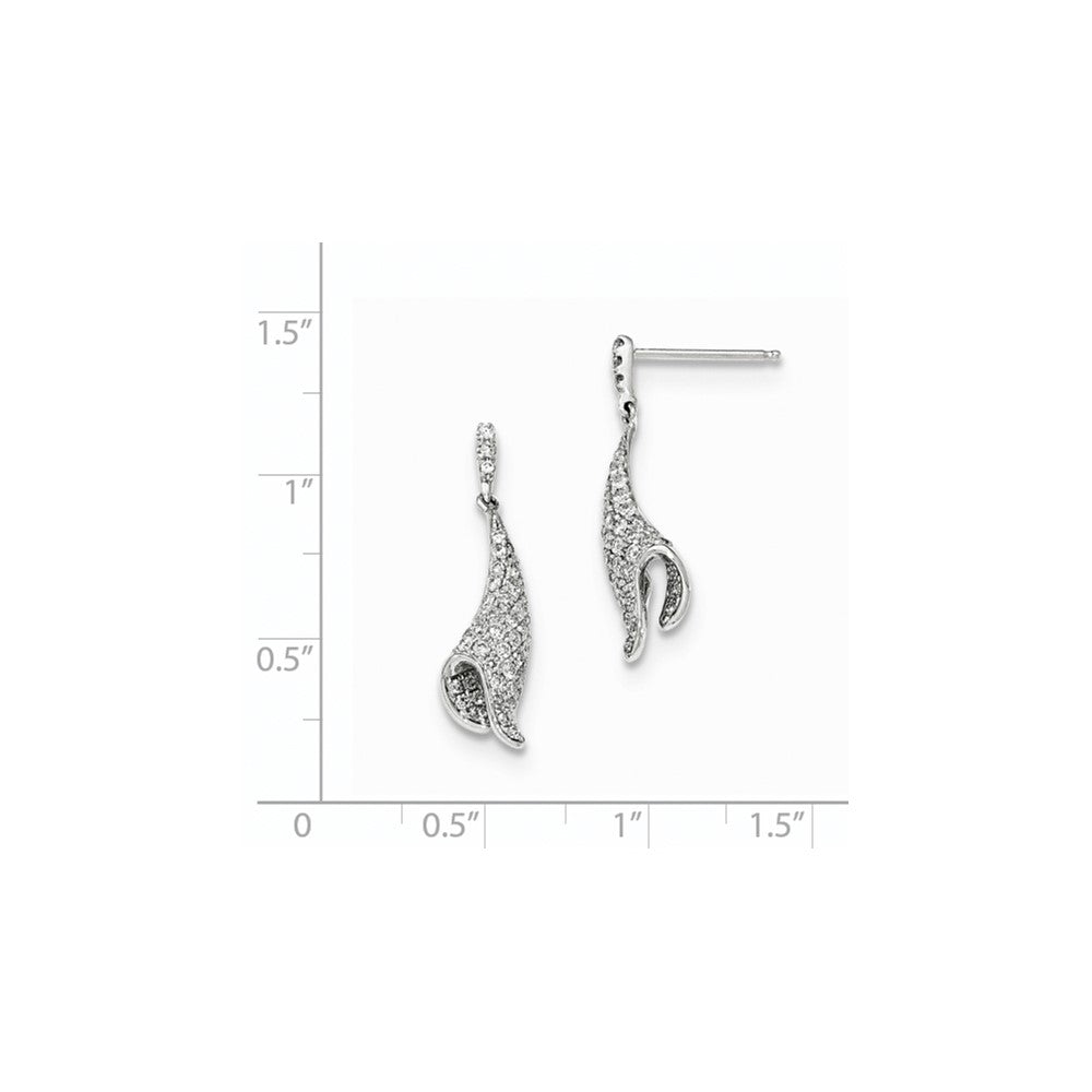 14K Weißgold Diamant-Pavé-Ohrhänger mit Steckverschluss