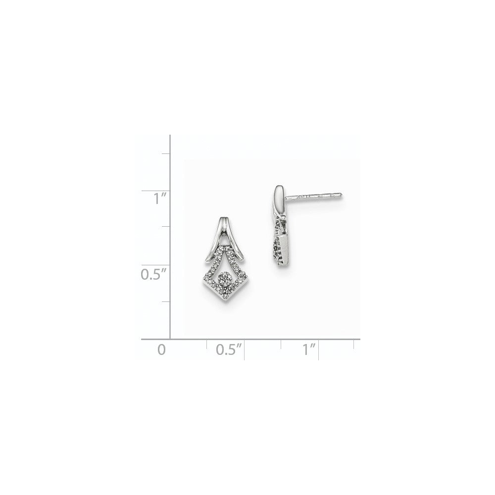 14K Weißgold Ohrstecker mit Diamanten, poliert