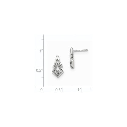 14K Weißgold Ohrstecker mit Diamanten, poliert