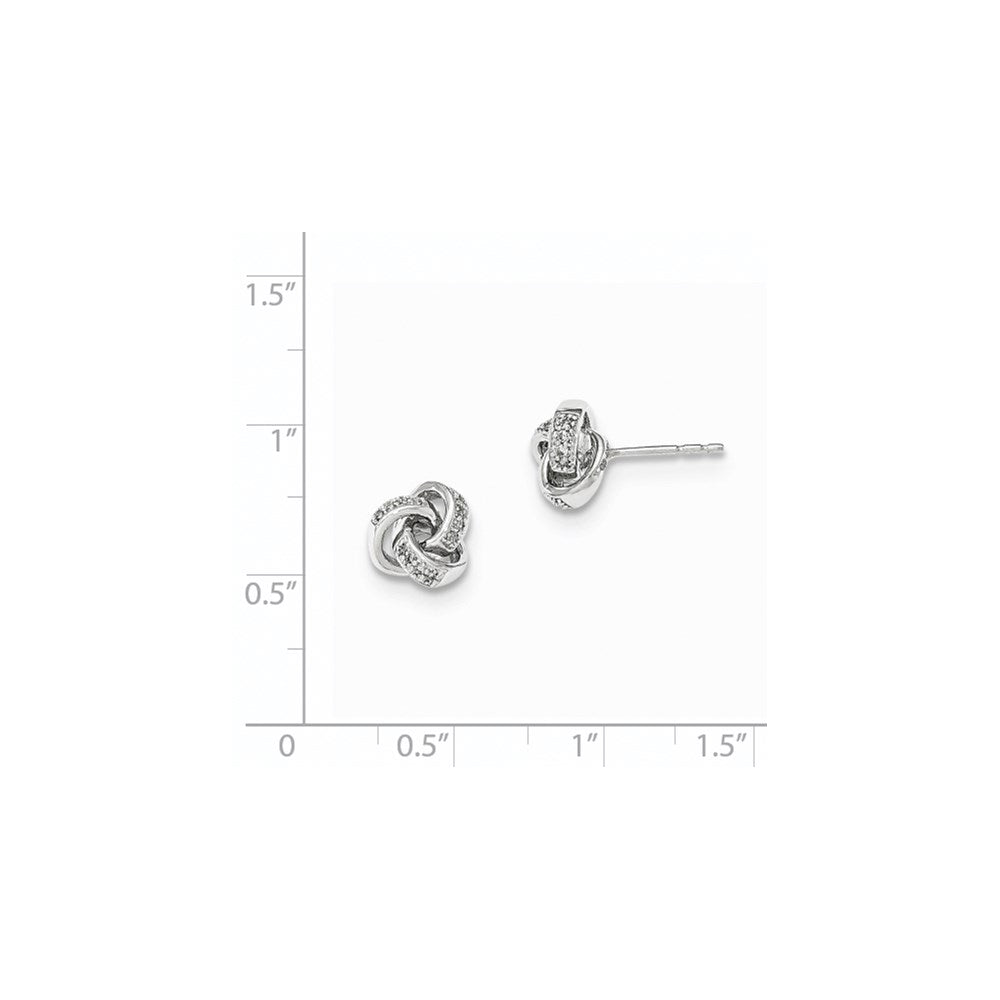 14K Weißgold Diamant-Knoten-Ohrstecker