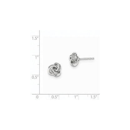 14K Weißgold Diamant-Knoten-Ohrstecker