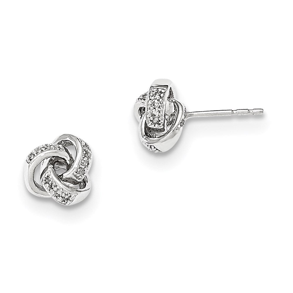 14K Weißgold Diamant-Knoten-Ohrstecker