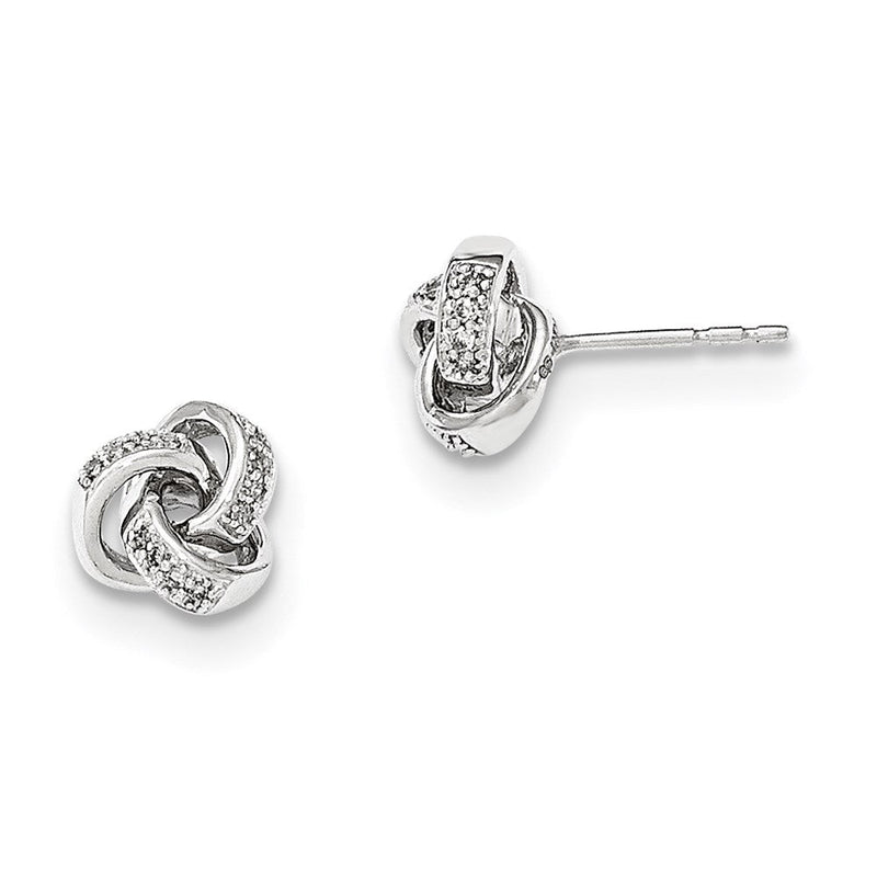 14K Weißgold Diamant-Knoten-Ohrstecker