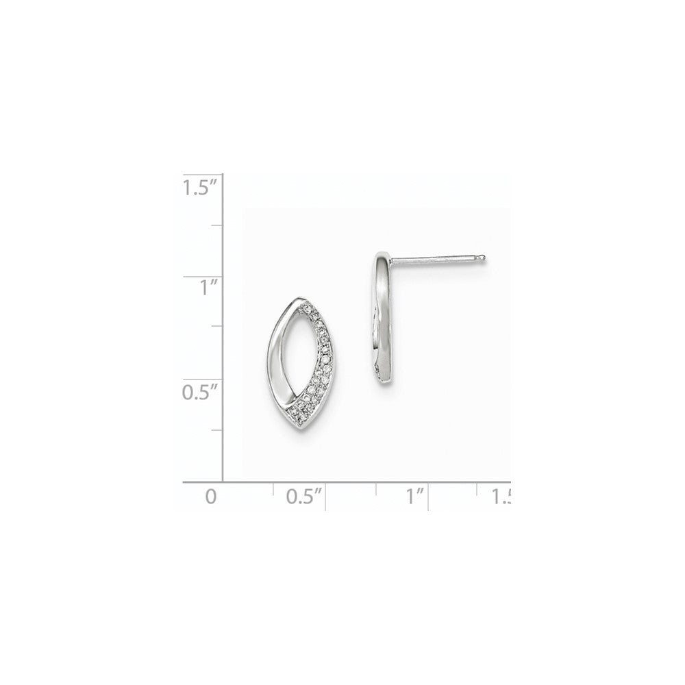 14K Weißgold Ohrstecker mit echten Diamanten, Pavé-Fassung, Marquise-Form